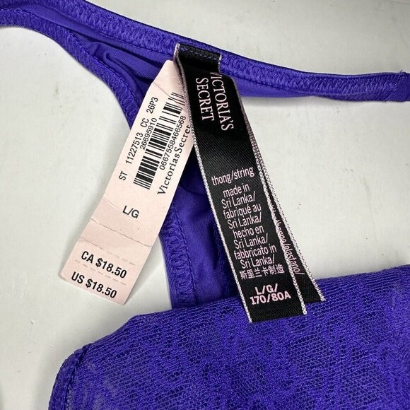 Victoria's Secret ICON Lace Adjustable String Thong - Large - VS Panty NWT - Picture 3 of 7